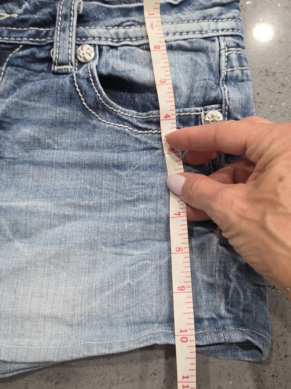 Miss Me Light Blue Faded Denim Shorts - Picture 5 of 6